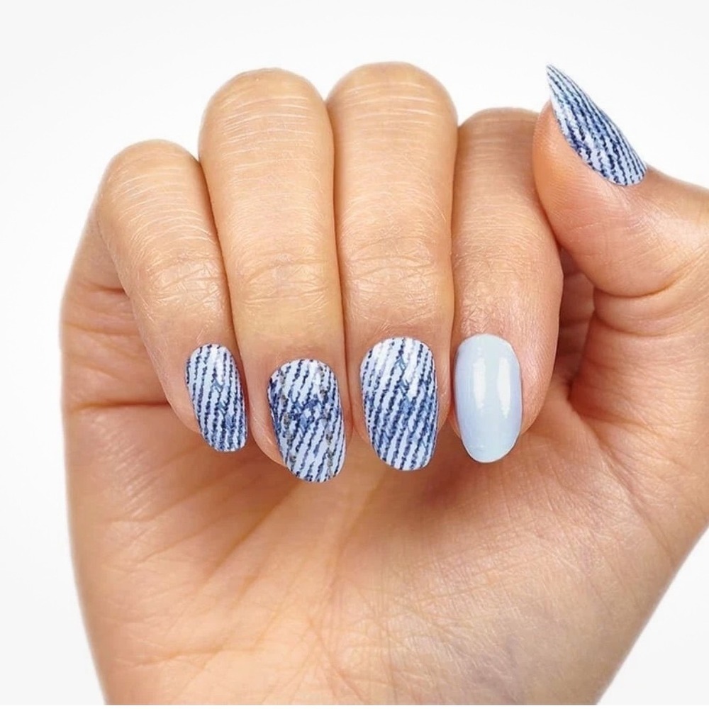Color Street Blue Jean Baby Nail Polish‎ Strips Denim Blue FDC285 New